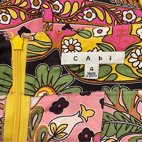 Cabi Ashbury 💐 Festive Floral Pleated Cotton Skirt With Pockets Style 933 Sz 4 - Picture 6 of 6